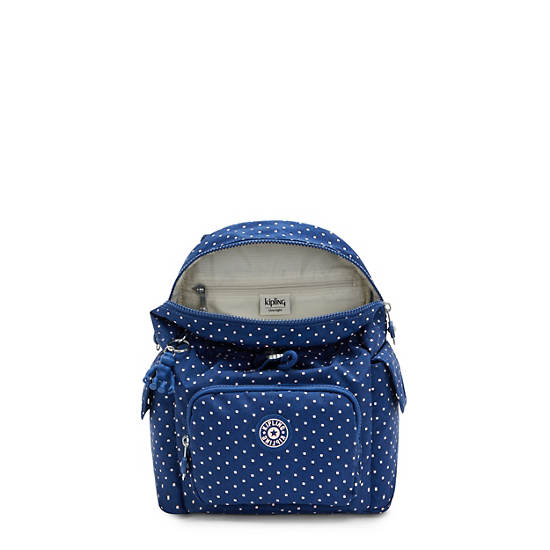 Kipling City Pack Mini Printed Backpack Backpacks Soft Dot Blue | CA 2022RV